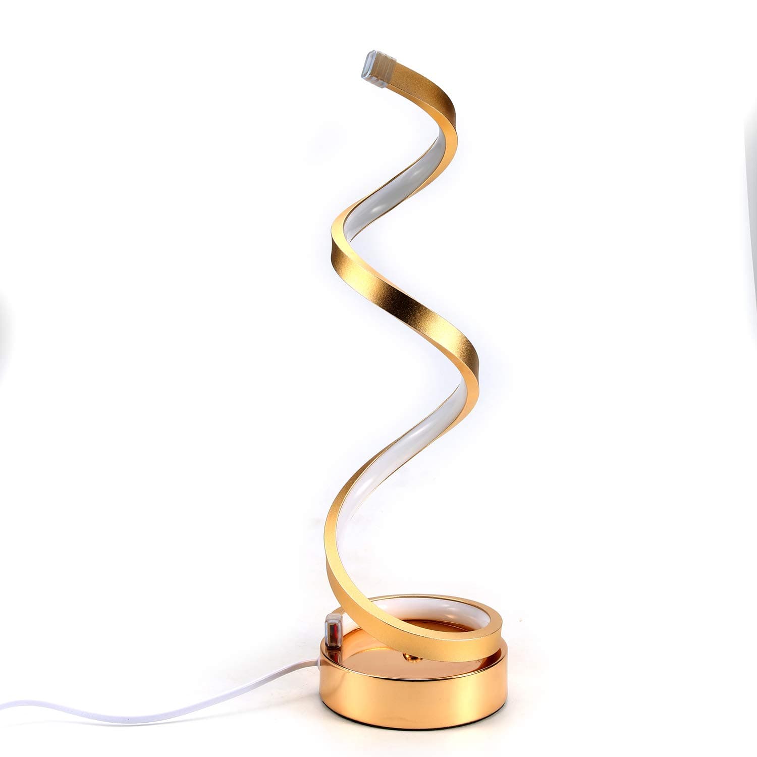 Spiral Shape Table lamp and LED Eye Protect Table Light Bedside Bedroom Table Lamp Desk Light for Living Room Study Room Bedroom,UK Plug Electric