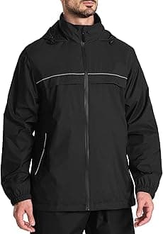 ZITY Men's Rain Jacket Waterproof with Hood Lightweight Windbreaker Jacket for Men Breathable Mesh Raincoat for Hiking Golf