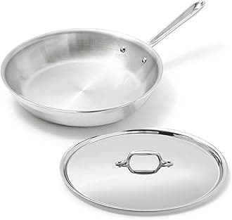 - All-Clad D3® Stainless Steel 10 inch Frying Pan Covered- Made in the USA- The Original Bonded Professional Cookware- Oven Safe & Induction Compatible