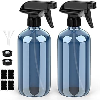 Glass Spray Bottle, Indigo Blue Glass Spray Bottle Set & Accessories Refillable for Plants Window Cleaners Aromatherapy Facial Hydration Watering Flowers Hair Care (2 Pack/16 oz)(Indigo)
