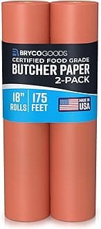 (Pack of 2) Pink Butcher Paper Rolls, 18"x175' (2100 Inch) - Made in USA - Food-Grade Peach Butcher Paper for Smoker, BBQ, Grilling, Smoking Meat - Unbleached, Uncoated and Unwaxed