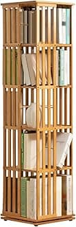 360 Rotating Bookshelf, Tall Rotating Bookshelf, Floor Standing Bookshelf, Small Corner Bookshelf for Small Space, for Bedroom, Living Room