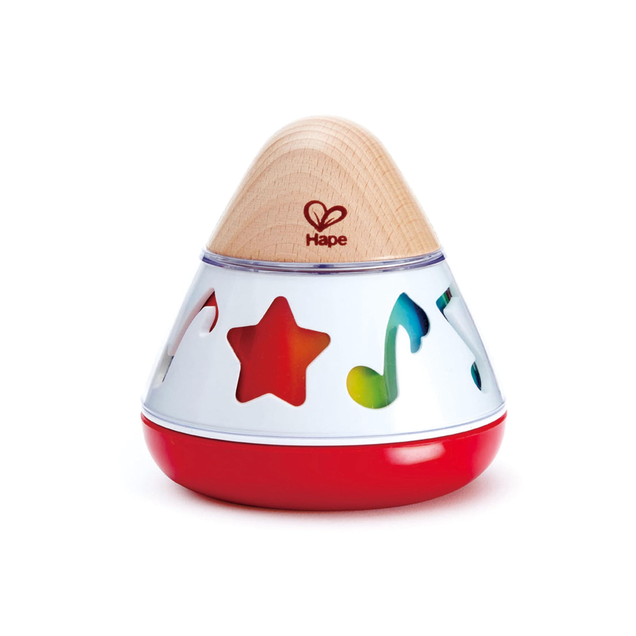 Hape Rotating Music Box - Rhythm & Sound Learning, Wooden Musical Toy for Ages 0+