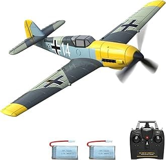 VOLANTEXRC RC Plane for Beginners, 4CH WWII RC Airplane BF-109 with Aileron, 2.4Ghz Remote Control Plane with Xpilot Self Righting&One Key Aerobatic, Gifts for Adults (761-11 RTF)