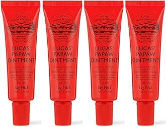 Lucas’ Papaw Ointment – 4 Tubes of 15g Each with Lip Applicator – Multipurpose Skin Relief – Made in Australia