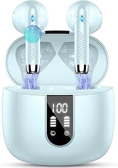 Wireless Earbuds, Bluetooth 5.4 Headphones NEW Wireless Headphones with 4 ENC Mic, 56H Bluetooth Earphones in Ear Noise Cancelling Deep Bass, Mini Ear Buds Bluetooth Earbuds IP7 Waterproof LED Display