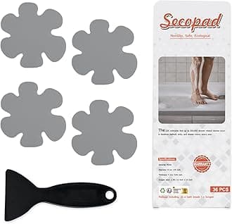 Bathtub Stickers Non-Slip, 36PCS Safety Shower Treads Adhesive Appliques with Premium Scraper Grey