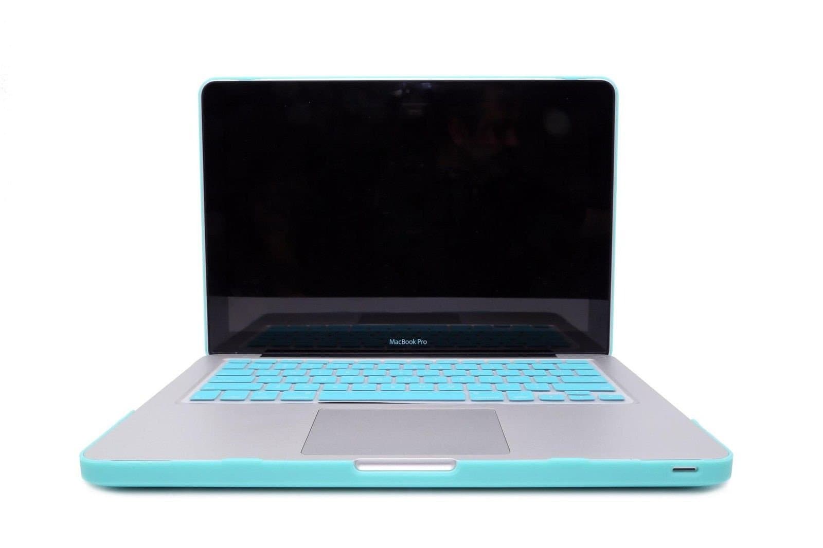 iCrown(TM) 2014 New Arrival Robin Egg Blue Matte Rubber Coated See Through Hard Shell Skin Case Cover for Aluminum Unibody 13.3 inches Macbook Pro with Silicon Keyboard Protector(US Keyboard Layout) (z.Robin Egg Blue+Keyboard Protector)