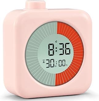 EooCoo Digital Visual Timer, 60-Minute Countdown for Kids and Adults, Time Management Tool With Hour Clock Alarm Three Function, for Home Kitchen, School Classroom, or Office (Pink)