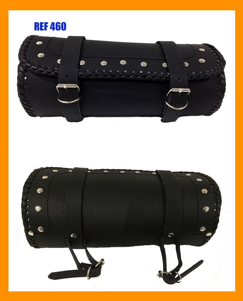 Custom Harley Chopper JLP Racing Fork Leather Motorcycle Bag