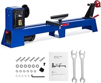 Wood Lathe, 14" x 40" Benchtop Wood Lathe Machine 0.5 HP Infinitely Variable Speed 1040-2980 RPM, Wood Turning Lathe Machine with Wrench & 2 Chisels for Woodworking, Woodturning
