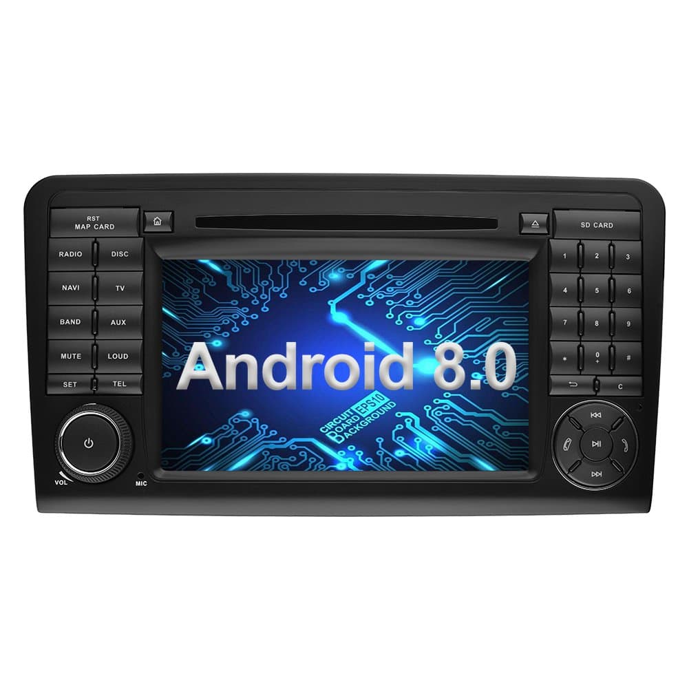 Ohok 2 Din Android 8.0 Car Radio Oreo Octa Core 4G+32G Sat Nav DVD Player GPS Navigation Supports Bluetooth WLAN DAB + OBD2 for Mercedes-Benz ML-W164/W300/ML350/ML450/ML500/GL-X164/G320/GL350,7 Inch
