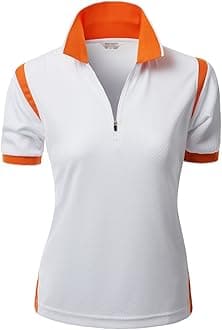 Women's Coolon 2 Tone Collar Zipup Polo T-Shirt