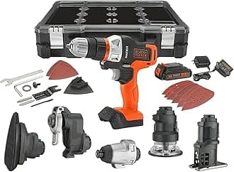 Black & Decker 20V Max Matrix Drill, Power Tool Combo Kit, 6-Tool Set, Cordless Set (Bdcdmt1206Kitc)