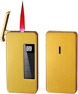 Solar Rechargeable Lighter Metal Lighter Flashlight Lighter Windproof Lighter Rechargeable Adjustable Flashlight Candle Camping BBQ Lighter (without Butane Gas)(Gray)