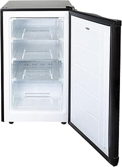 SIA UCF50BL Freestanding Under Counter Freezer, 77L Capacity, 4* Freezer Rating, E Rated, 50cm Wide, Reversible Door, Black, 2 Years Parts & Labour Guarantee