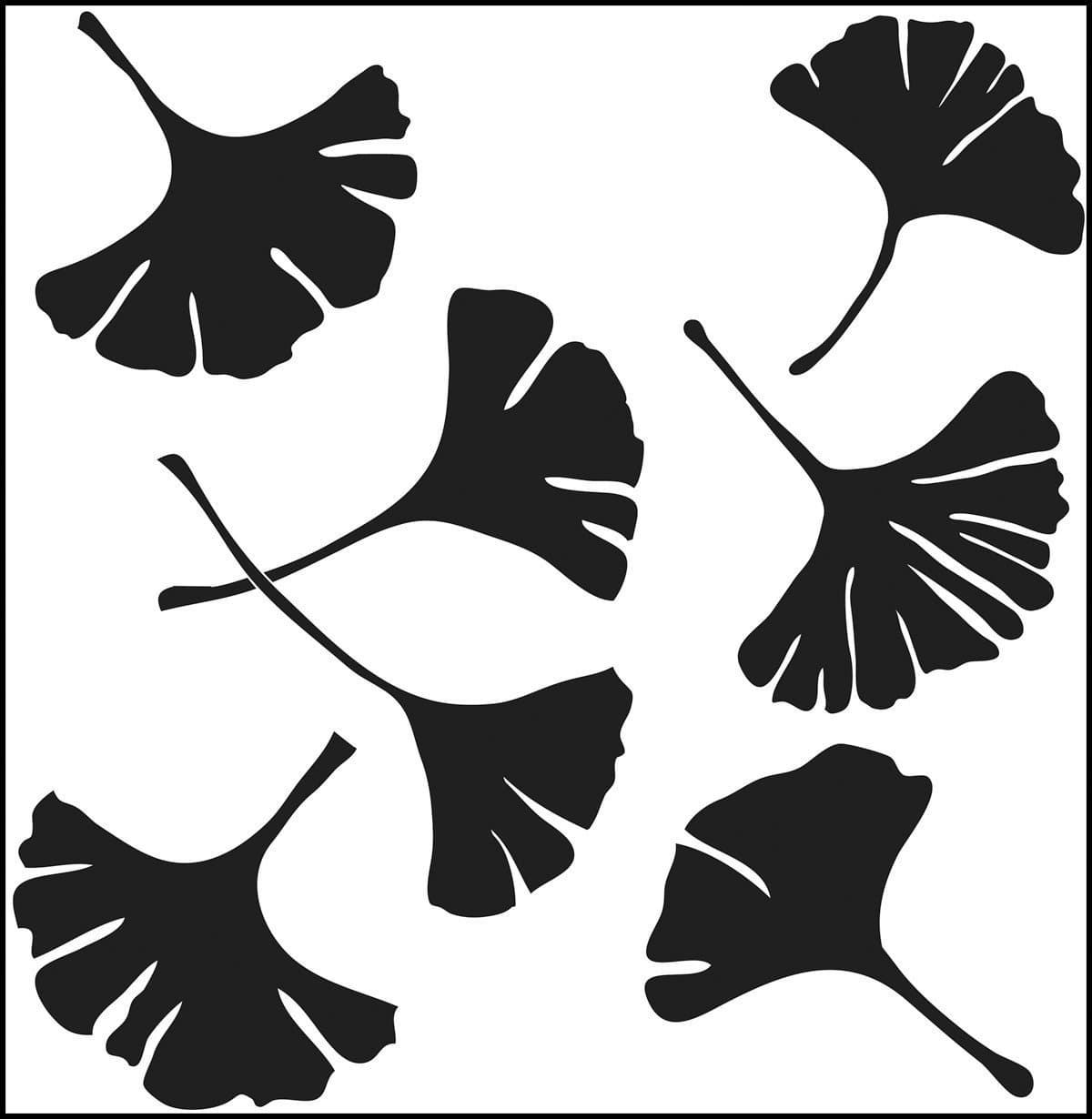 Stencil 6in x 6in Ginkgo Leaves