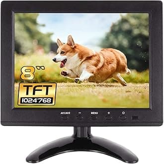 CCTV Monitor 8 inch TFT LCD HD Color Screen 1024 * 768 with AV/VGA/HDMI/BNC Input Built-in Speaker for Raspberry Pi Home Security CCTV PC Display