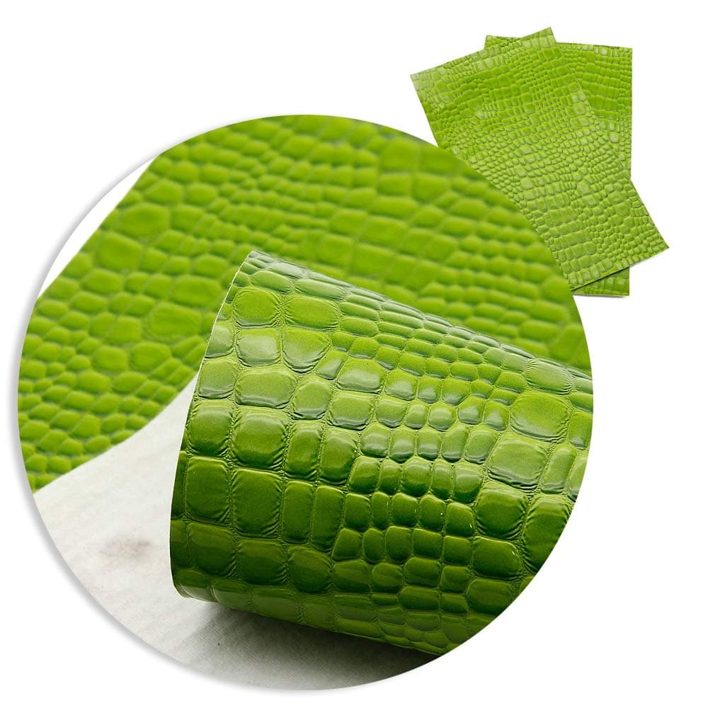 1Pcs 8x13Inch Crocodile Leather Sheets for Craft-PVC leather sheets for Making Earrings-Synthetic Leather Fabric for Wallpaper Coverings-Leatherette Fabric Sheet-Synthetic Leather Fabric for Bow (N01)
