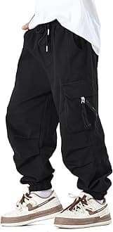 Boys' Jogger Pants, Kids' Stretch Twill Casual Cargo Pants