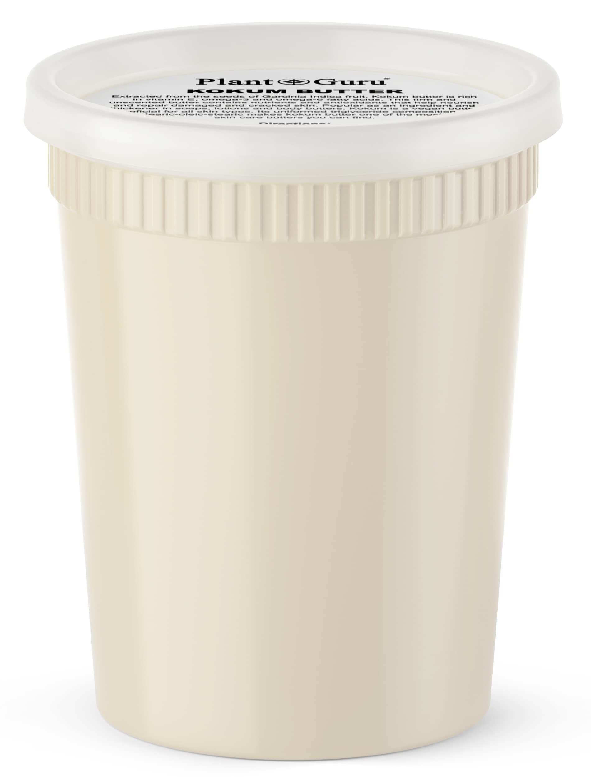 Plant Guru Raw Kokum Butter 32 oz. / 2 lb. Bulk Premium 100% Pure Natural Cold Pressed Skin, Body and Hair.