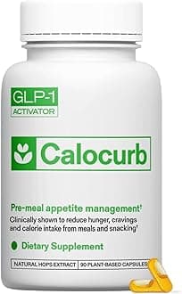 Calocurb Calorie Control Supplement, Natural GLP-1 Activator, 90 Count (1 Month Average Supply), Plant Based Dietary Supplement, Patented Formula, Helps Manage Hunger, Snacking, Overeating & Cravings
