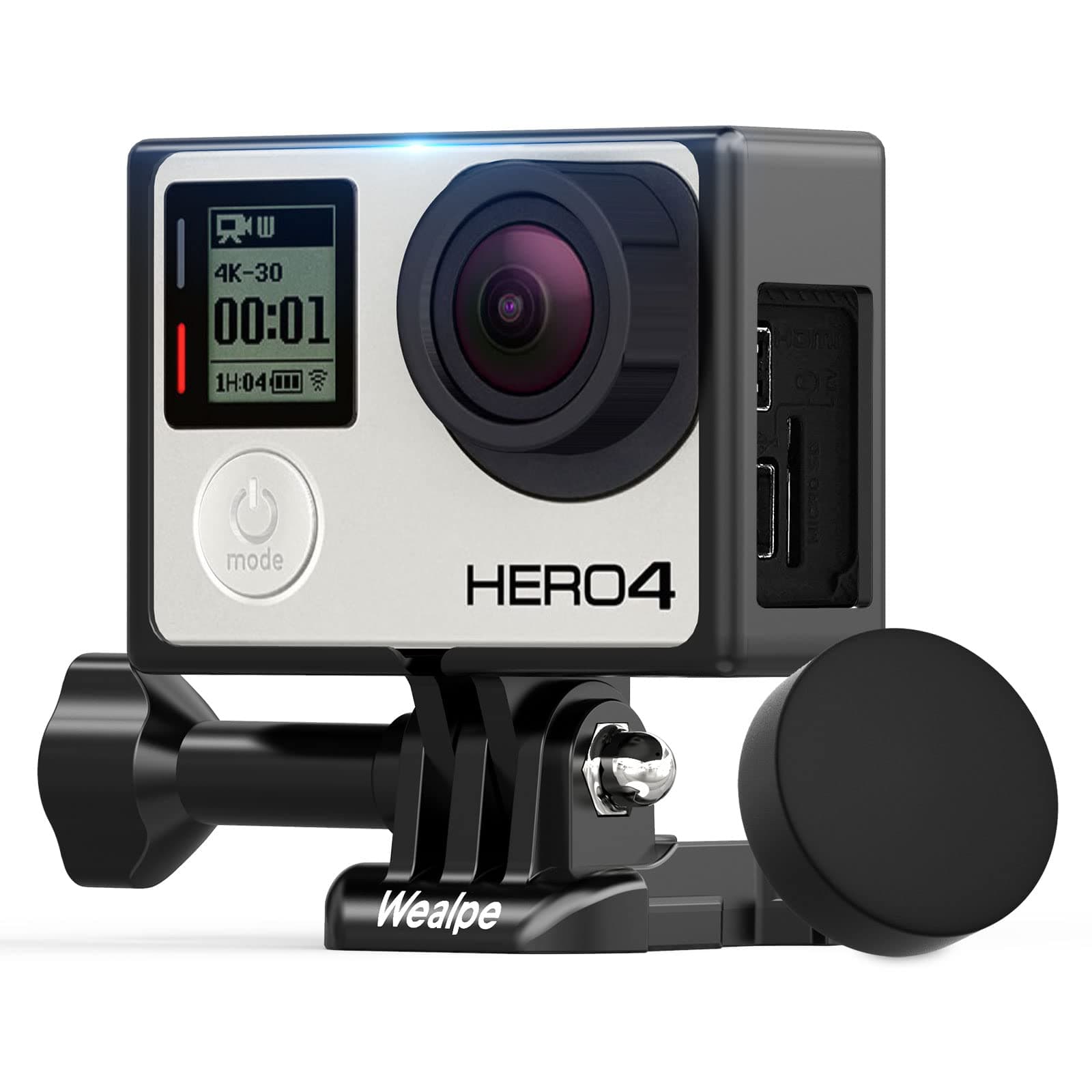 Wealpe Frame Mount Housing Case Compatible with GoPro Hero 4, 3+, 3 Cameras with Protective Lens Cover