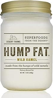 Desert Farms - Real Organic Cooking Camel Hump Fat - Halal, Paleo and Keto Certified - Quickly Melting Use For Fry [High Smoke Point] - 31 Fatty Acids & Gluten-Free - Made In The USA [14 oz]