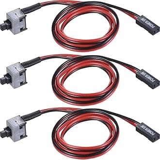 3 Pack 2 Pin SW PC Desktop Power Cable On/Off Push Button ATX Computer Switch Cord 50CM