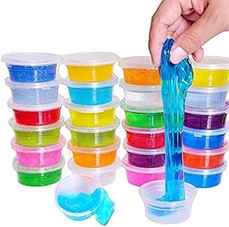Slime kit, Colors Non-Toxic Clear Crystal Slime Soft Jelly Clay Putty mud Stress Relief Toy Jelly Toy for Kids & Adult, DIY Slime Making- Multi Color (Pack of 18)