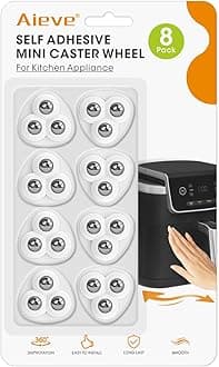 Aieve Self Adhesive Caster Wheels, 8 Pack Small Furniture Sliders Appliance Rollers, Swivel 360° Universal Appliance Slider Roller Casters for Kitchen Countertop Coffee Maker, Air Fryer, Storage Box
