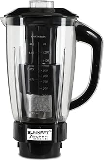 Sunmeet Juicer Jar for Mixer Grinder Juicer Jar ABS Plastic Capacity 1500ML Transparent Plastic with Fruit Filter, Black Mixer Juicer Jar (1500 ml)