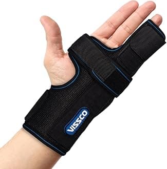 Vissco Boxer's Support Brace with Detachable Splints for Finger Fracture, Trigger Finger - Left/Right (Black)