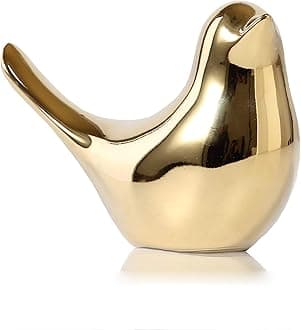 FANTESTICRYAN Small Birds Statues Gold Home Decor Modern Style Figurine Decorative Ornaments for Living Room, Bedroom, Office Desktop, Cabinets