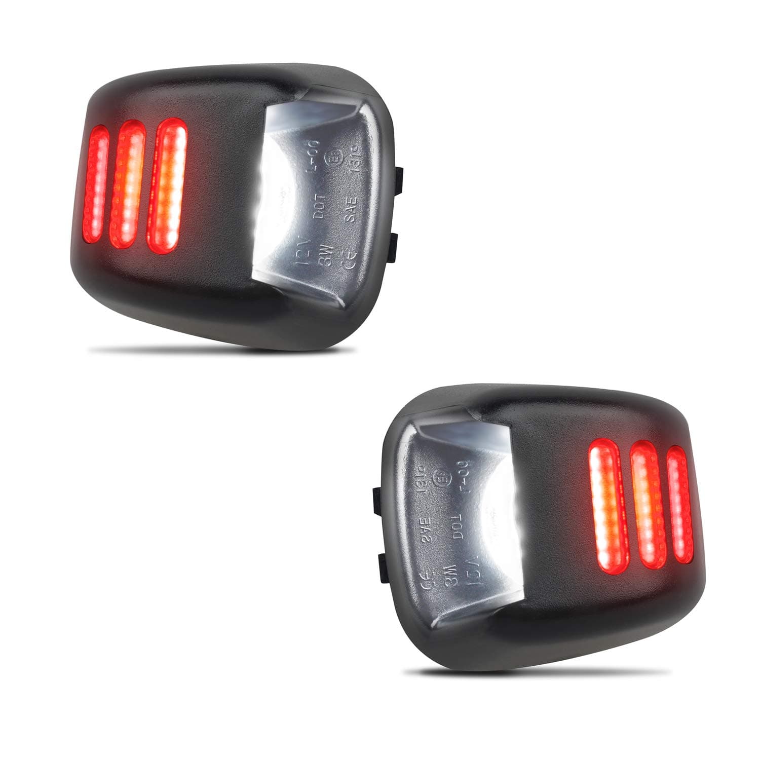 HERCOO LED License Plate Light White Lamp with Red OLED Neon Tube Compatible with Frontier Armada Titan Xterra, Suzuki Equator Pickup Truck, Pack of 2