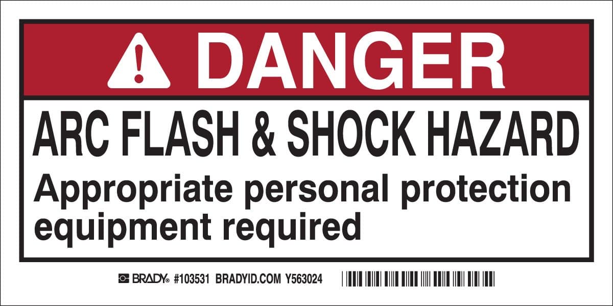 Brady SPC 103531 Arc Flash and Shock Label(Pack of 10) 4 x 2 inch