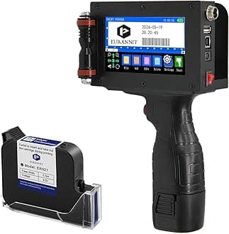 E16-1 Handheld Inkjet Printer, 1" Portable Smart Printer with ER521 Original Fast-Drying Ink, 360° Date Coder Printing Machine for Text/Barcode/Number/Image/Date Printer for Any Surface