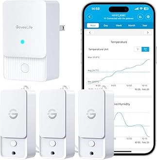 GoveeLife WiFi Outdoor Thermometer Hygrometer H5107 3 Pack with H5043 WiFi Gateway