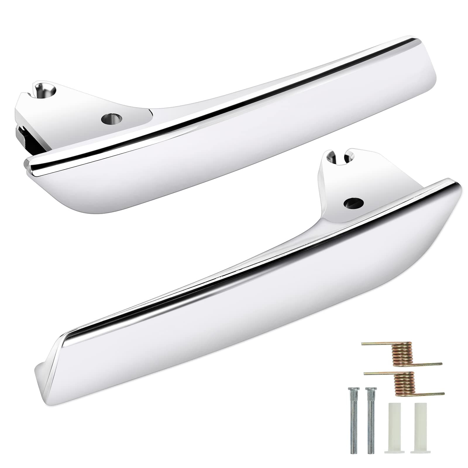 Chrome Interior Pair Driver & Passenger Side Door Handles Compatible with 2007-2014 Chevy Silverado Tahoe Avalanche Cadillac Escalade GMC Yukon Pickup Truck Replace 81195, 15935954