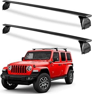 Tuyoung Heavy Duty 200 lbs Roof Rack Cross Bars Fit for Jeep Wrangler JK JL Gladiator JT 2007-2024 with Anti-Theft Metal Lock, 2 & 4 Door Aluminum Crossbars Rooftop Kayak Bike Luggage Racks Carrier
