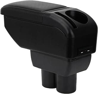 Armrest Compatible with Suzuki Jimny 2007-2017 Center Console Organizer Box Double Layer Style Usable for Elbow Support （Carbon Fiber Style）