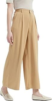 TronjoriWomen High Waist Casual Wide Leg Long Palazzo Pants Trousers Regular Size