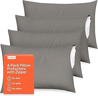 Cozy Brushed Microfiber Grey 4 Pack Pillow Cases Protectors Zip Queen 20x30 Inches Brushed Dark Gray Extreme Soft Cooling Microfiber Wrinkle Stain, Fade Resistant