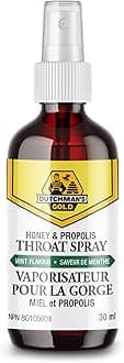 Dutchman's Gold Honey & Propolis Throat Spray - 30 mL - Mint Flavour - Natural Throat Relief