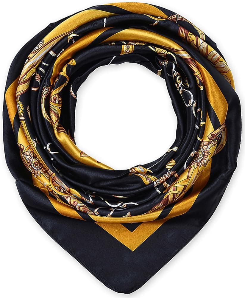 Black Silk Head Scarf