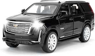 1:32 Scale Car Model Compatible for Collectible Escalade SUV Diecast Toy Vehicle, Zinc Alloy Pull Back Toy Car with Sound and Light for Adult Boys Girls 3 4 5 6 7 8 (Black)