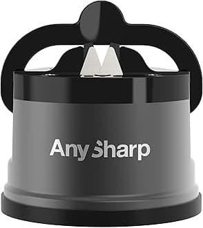 AnySharp Pro Metal World's Best Knife Sharpener with Suction, Gunmetal