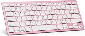 OMOTON Ultra-Slim Bluetooth Keyboard Compatible with iPad 10.2 (8th/ 7th Gen)/ 9.7-inch iPad Air 10.9/10.5 iPad Pro 11/12.9 iPad Mini iPhone and More Bluetooth Enabled Devices Rose Gold