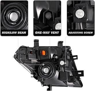 SOCKIR Headlight Assembly Fit for 2005-2008 Nissan Frontier / 2005-2007 Pathfinder Halogen Chrome Headlamp Pair Driver and Passenger Side Bulbs Included