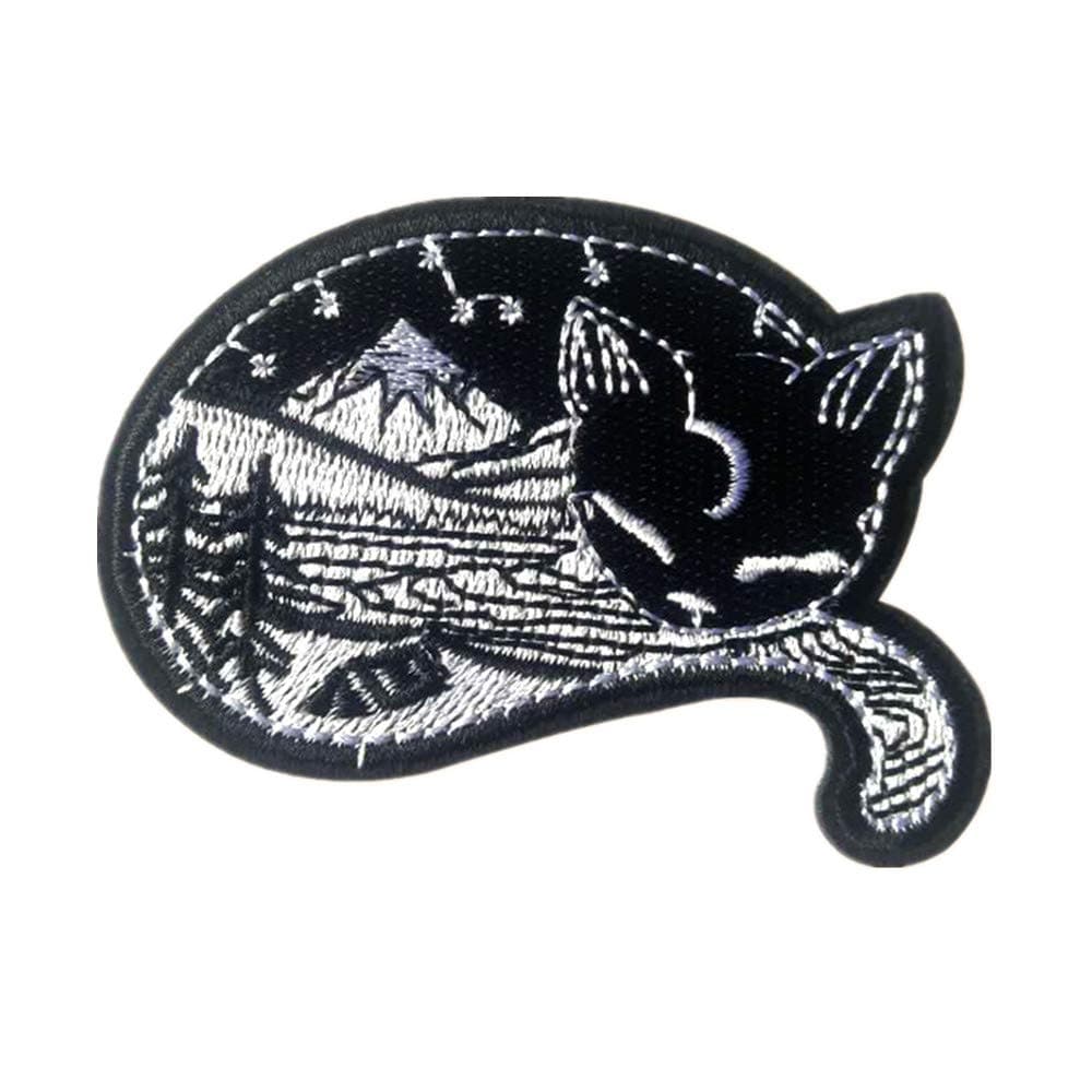 1PC Nature in Cat Patch Iron On Sew On Badge for Jacket Jean Hat Applique Craft